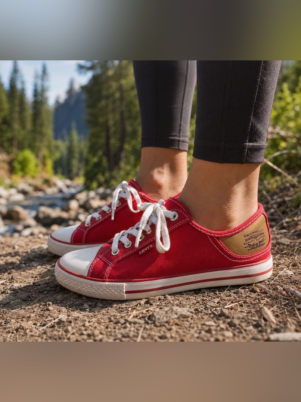 Levi's Red and White Sneakers size 7.5